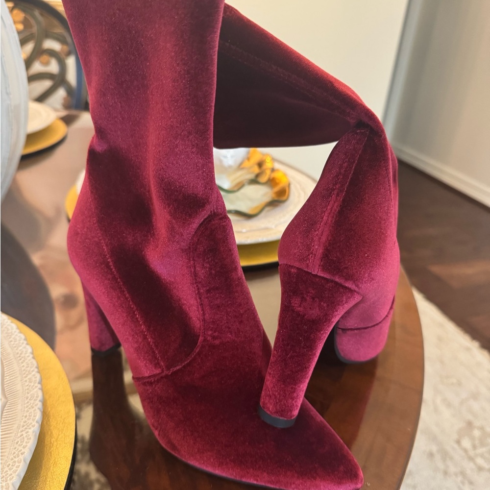 Stuart Weitzman Burgandy Ankle Boots - Picture 6 of 6